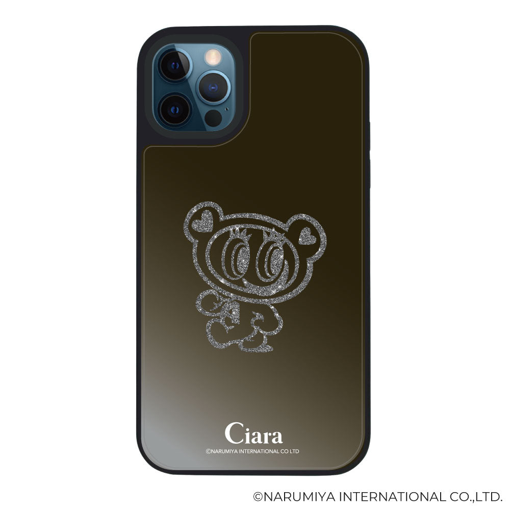 iPhoneケース ミラーバンパー ミラー付きケース エンジェルブルー ナカムラくん ハナちゃん グリッターシルエットライン