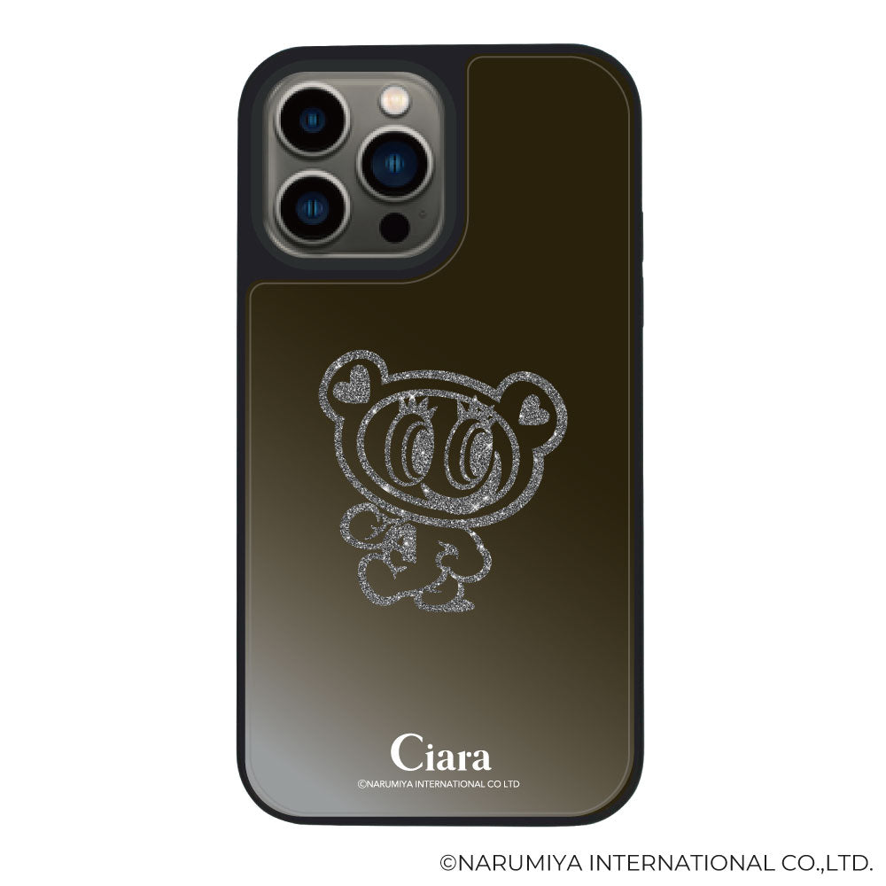 iPhoneケース ミラーバンパー ミラー付きケース エンジェルブルー ナカムラくん ハナちゃん グリッターシルエットライン