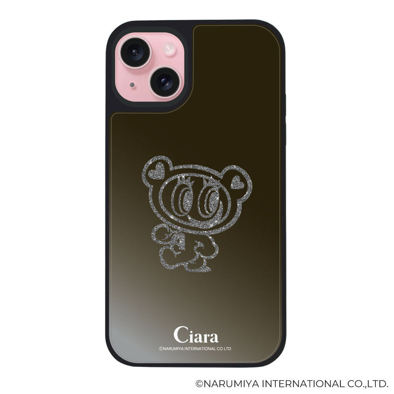 iPhoneケース ミラーバンパー ミラー付きケース エンジェルブルー ナカムラくん ハナちゃん グリッターシルエットライン