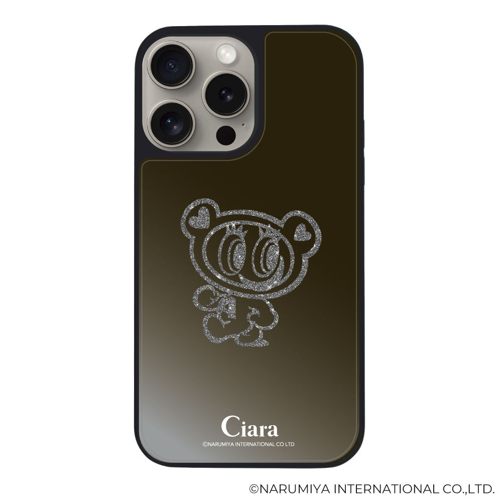 iPhoneケース ミラーバンパー ミラー付きケース エンジェルブルー ナカムラくん ハナちゃん グリッターシルエットライン