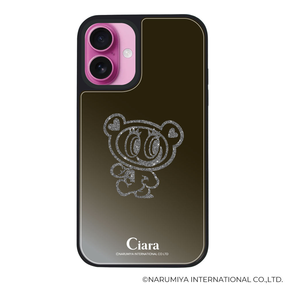 iPhoneケース ミラーバンパー ミラー付きケース エンジェルブルー ナカムラくん ハナちゃん グリッターシルエットライン