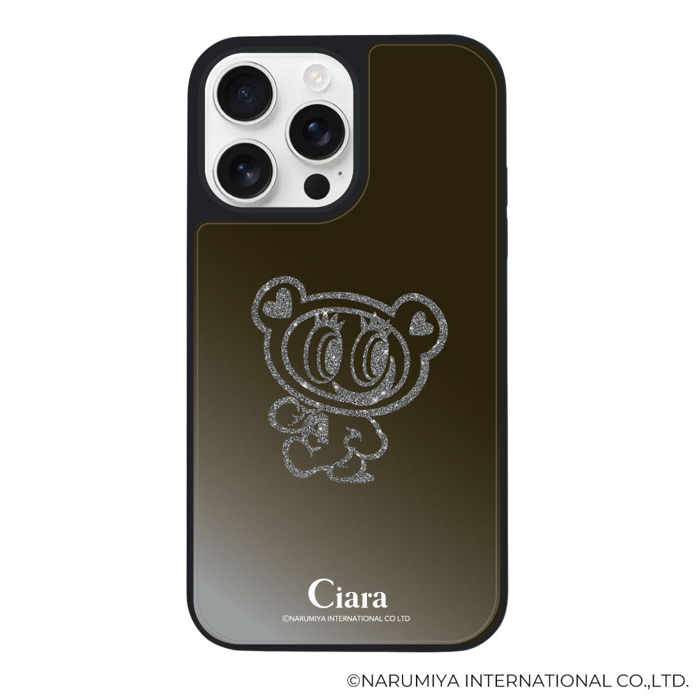 iPhoneケース ミラーバンパー ミラー付きケース エンジェルブルー ナカムラくん ハナちゃん グリッターシルエットライン