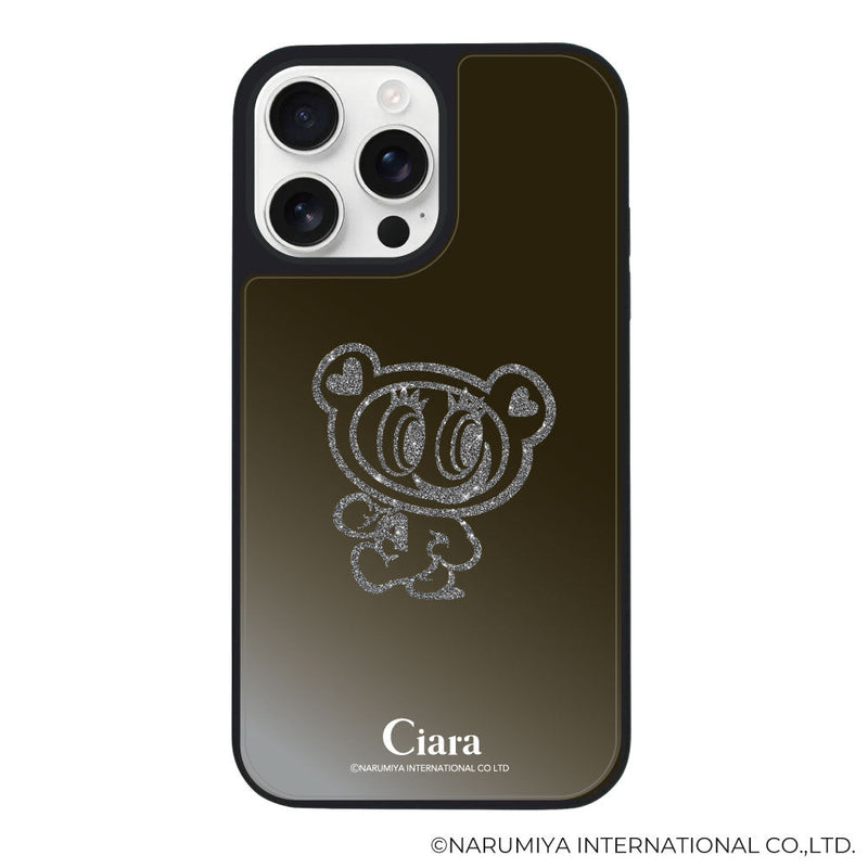 iPhoneケース ミラーバンパー ミラー付きケース エンジェルブルー ナカムラくん ハナちゃん グリッターシルエットライン