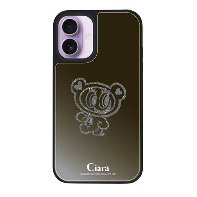 iPhoneケース ミラーバンパー ミラー付きケース エンジェルブルー ナカムラくん ハナちゃん グリッターシルエットライン