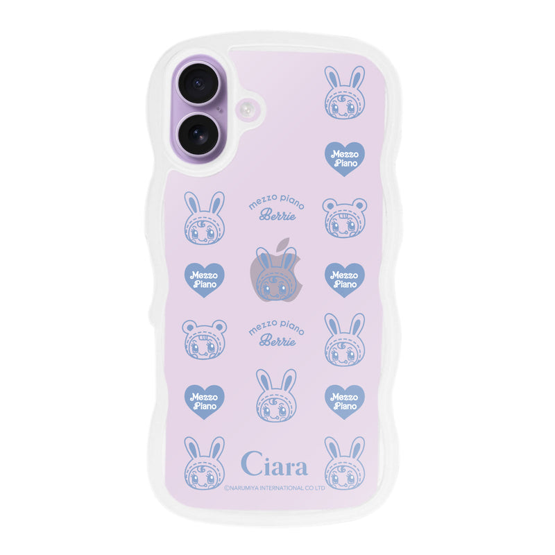 iPhoneケース ウェーブフレーム クリアケース メゾピアノ ベリエちゃん ブルーベリエちゃん ハートパターン