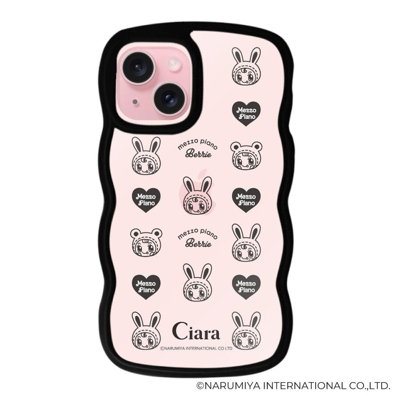 iPhoneケース ウェーブフレーム クリアケース メゾピアノ ベリエちゃん ブルーベリエちゃん ハートパターン