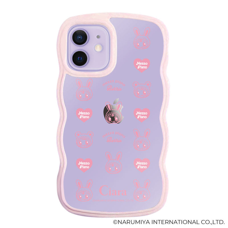 iPhoneケース ウェーブフレーム クリアケース メゾピアノ ベリエちゃん ブルーベリエちゃん ハートパターン