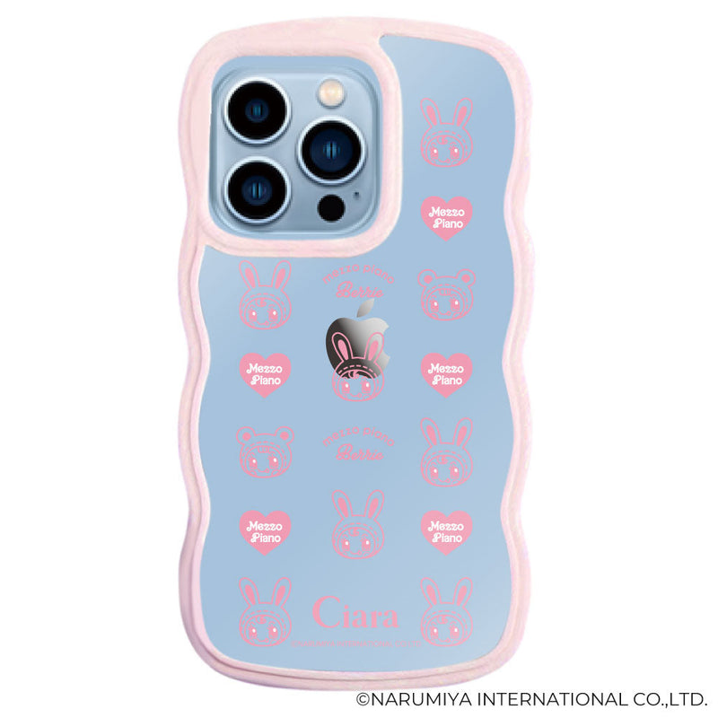 iPhoneケース ウェーブフレーム クリアケース メゾピアノ ベリエちゃん ブルーベリエちゃん ハートパターン