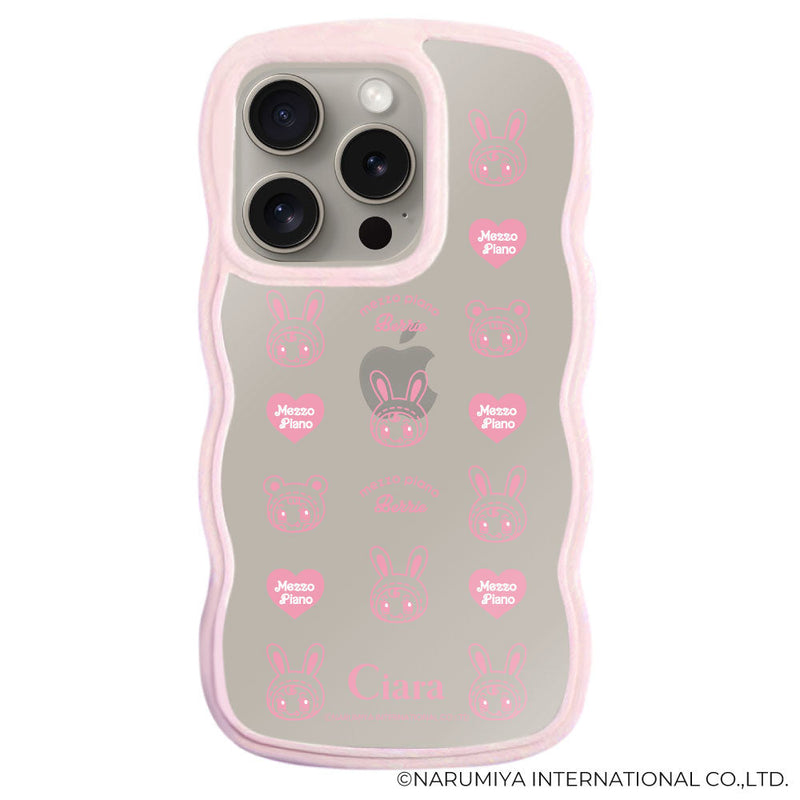 iPhoneケース ウェーブフレーム クリアケース メゾピアノ ベリエちゃん ブルーベリエちゃん ハートパターン