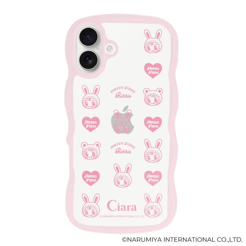 iPhoneケース ウェーブフレーム クリアケース メゾピアノ ベリエちゃん ブルーベリエちゃん ハートパターン