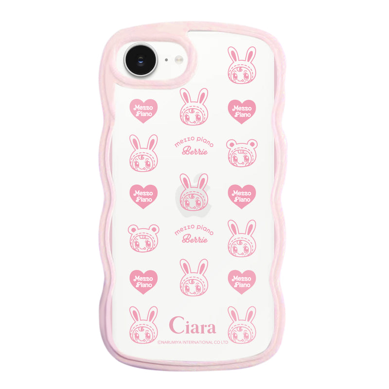 iPhoneケース ウェーブフレーム クリアケース メゾピアノ ベリエちゃん ブルーベリエちゃん ハートパターン