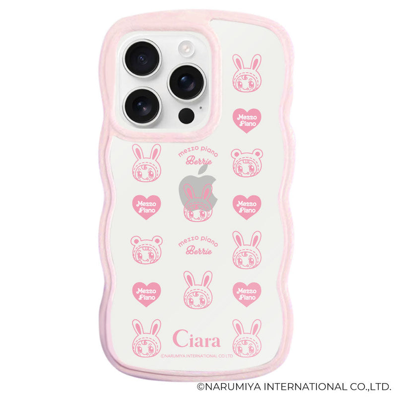 iPhoneケース ウェーブフレーム クリアケース メゾピアノ ベリエちゃん ブルーベリエちゃん ハートパターン