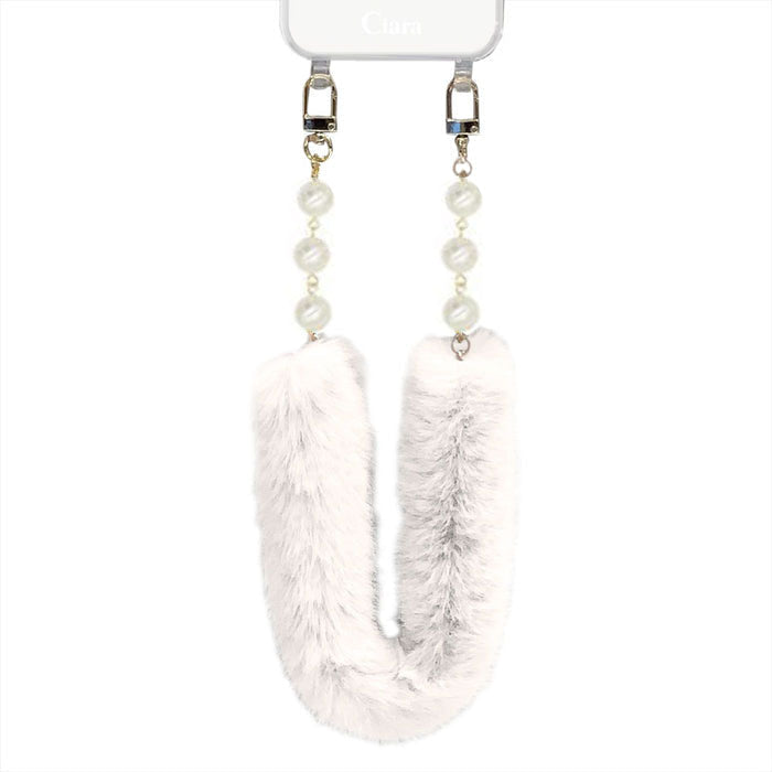 ショート ストラップ ファーパールストラップ ホワイト