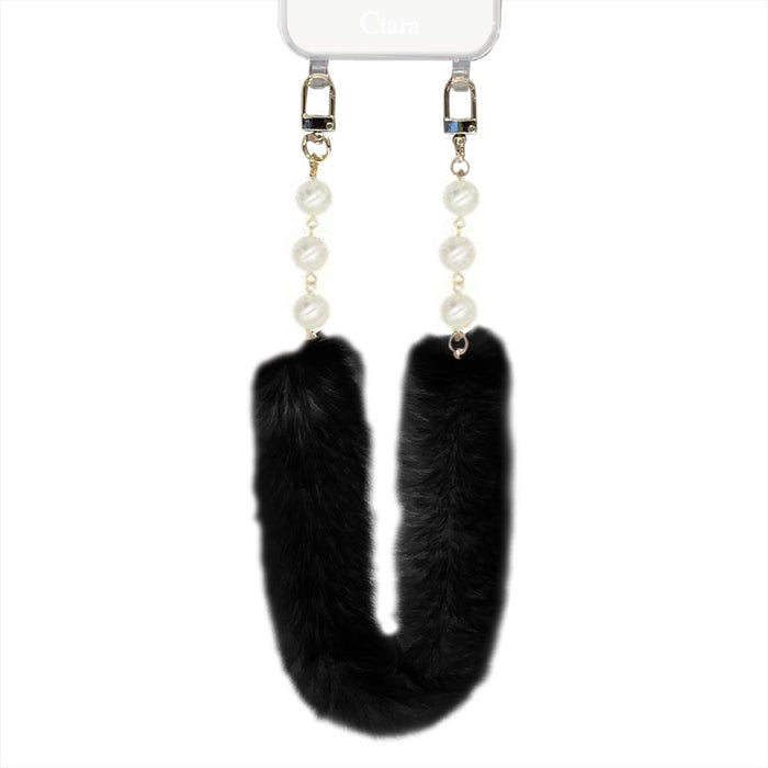 ショート ストラップ ファーパールストラップ ブラック