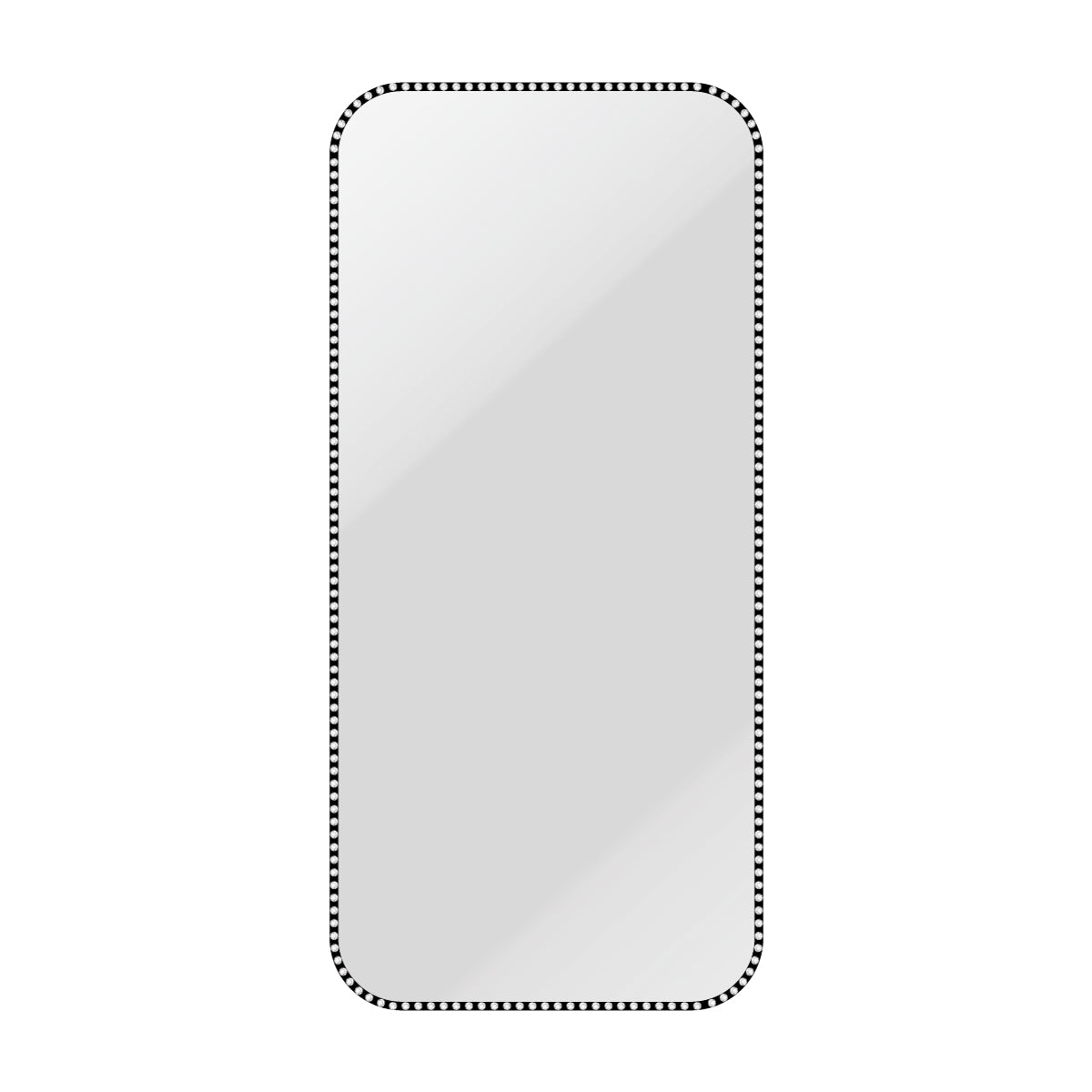 iPhone17 スマホアクセサリー フィルム ラインストーンフレーム覗き見防止ガラスフィルム ブラック