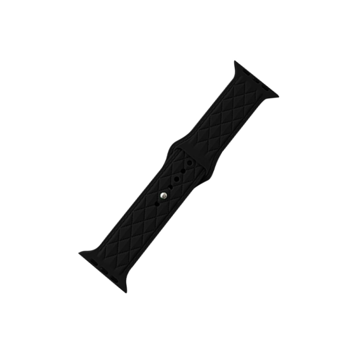 42mm/44mm/45mm/46mm/49mm キルティングシリコンアップルウォッチバンド ブラック