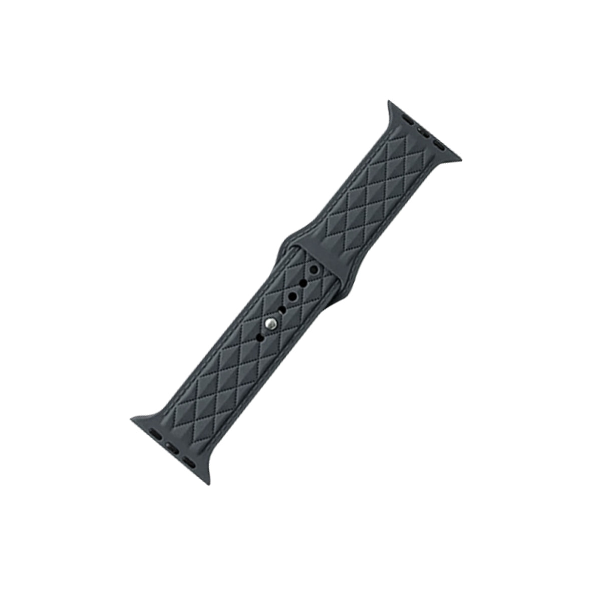 42mm/44mm/45mm/46mm/49mm キルティングシリコンアップルウォッチバンド チャコール