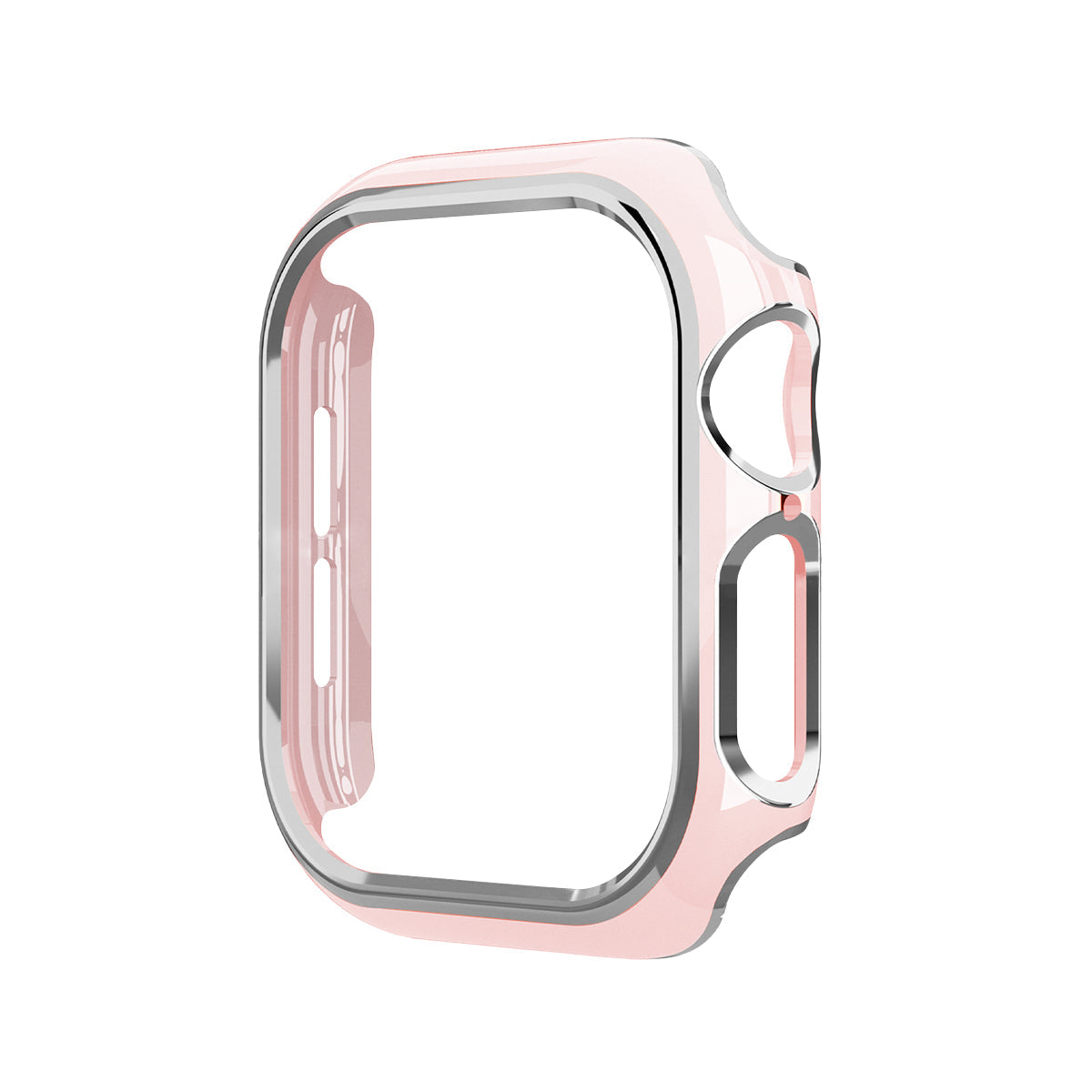 42mm Series10 フレームラインアップルウォッチカバー ピンク/シルバー
