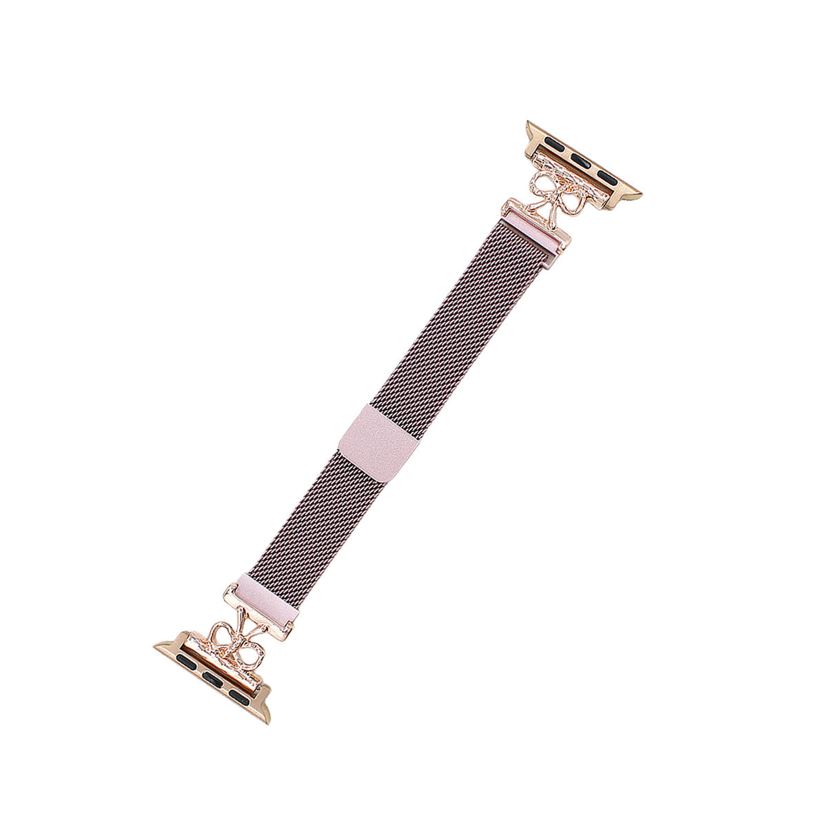 42mm/44mm/45mm/46mm/49mm リボンモチーフミラネーゼループアップルウォッチバンド ローズゴールド