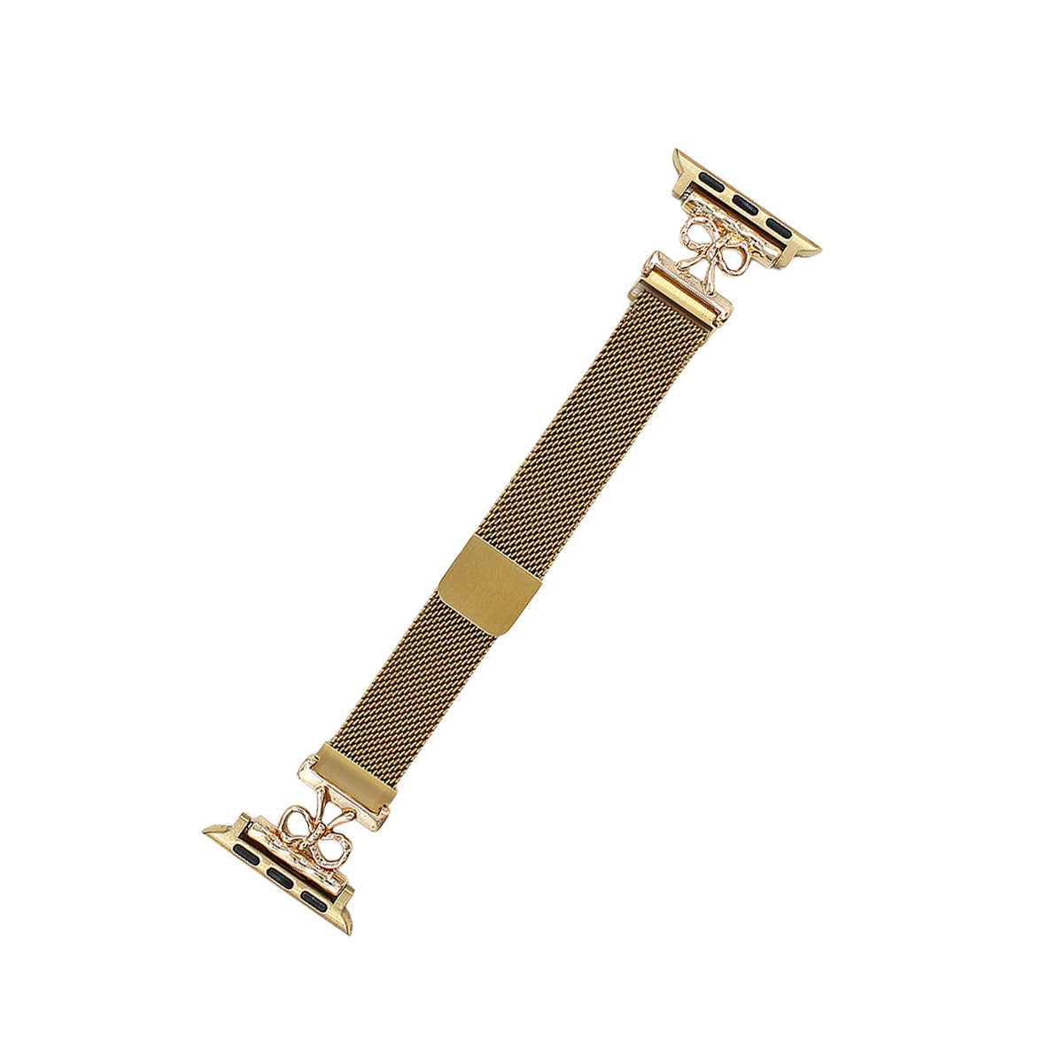 42mm/44mm/45mm/46mm/49mm リボンモチーフミラネーゼループアップルウォッチバンド ゴールド