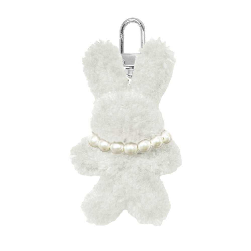 Free カスタム ミニラビットモールドールチャーム ホワイト/シルバー