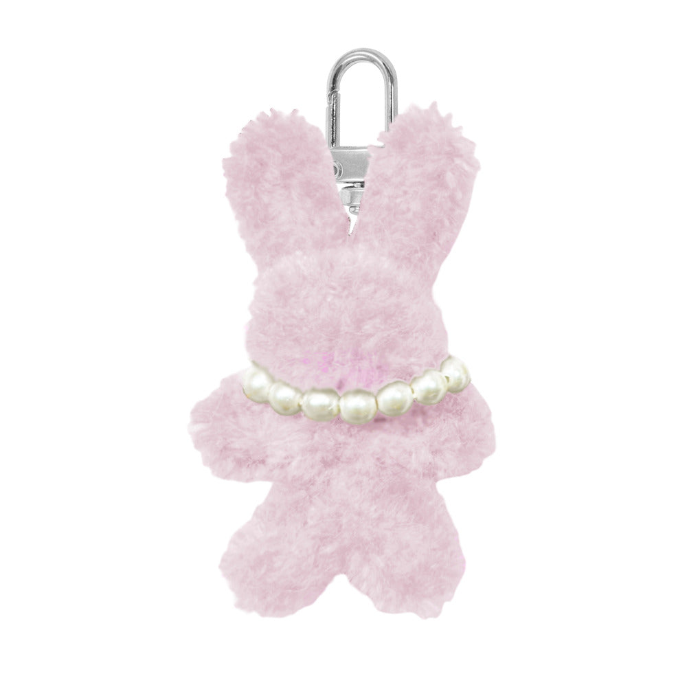 Free カスタム ミニラビットモールドールチャーム ピンク/シルバー