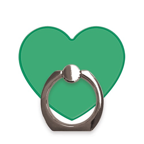 スマホリング ハート コバルトグリーン Silver