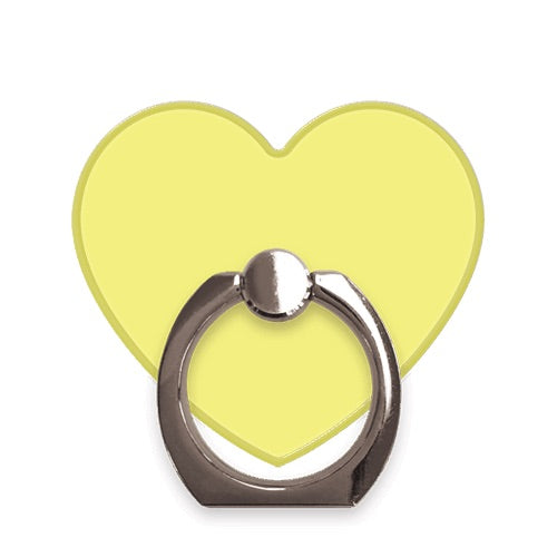 スマホリング ハート レモンイエロー Silver