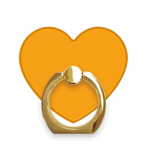 スマホリング ハート オレンジ Gold