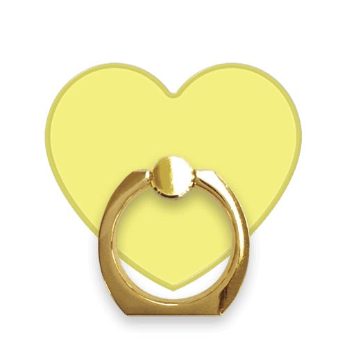 スマホリング ハート レモンイエロー Gold