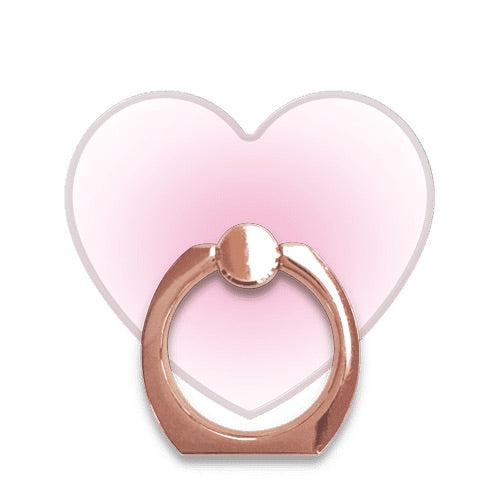 スマホリング ハート チークホワイト RoseGold