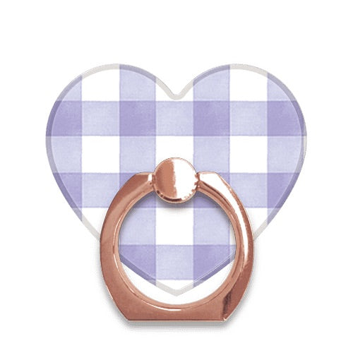 スマホリング ハート ラベンダーギンガム RoseGold