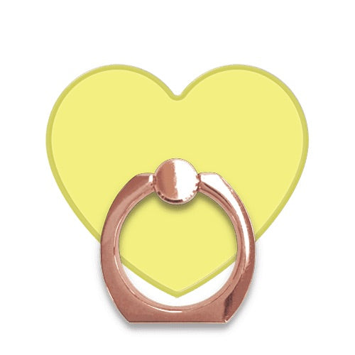 スマホリング ハート レモンイエロー RoseGold