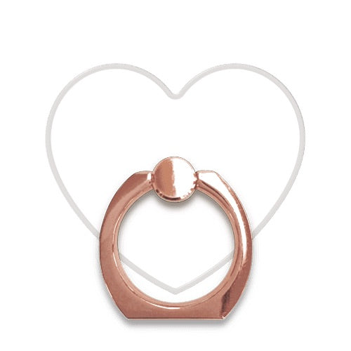 スマホリング ハート ホワイト RoseGold