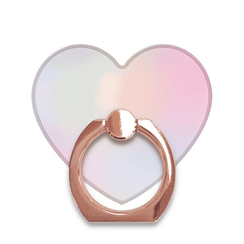 スマホリング ハート レインボーパステル RoseGold