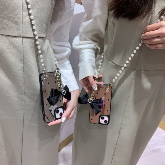 ストラップ ショルダー ロングパールチェーン