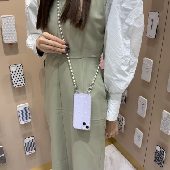 ストラップ ショルダー ロングパールチェーン