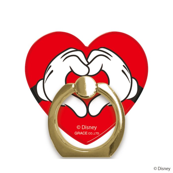 スマホリング  ハート ミッキーハンド Gold