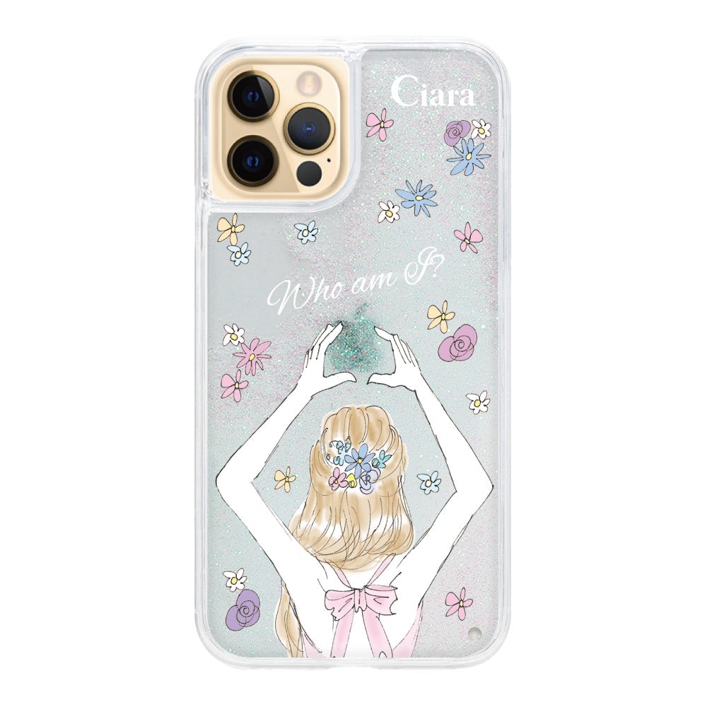 iPhone11Proケース グリッター オイルクリアケース バックショット ピンク