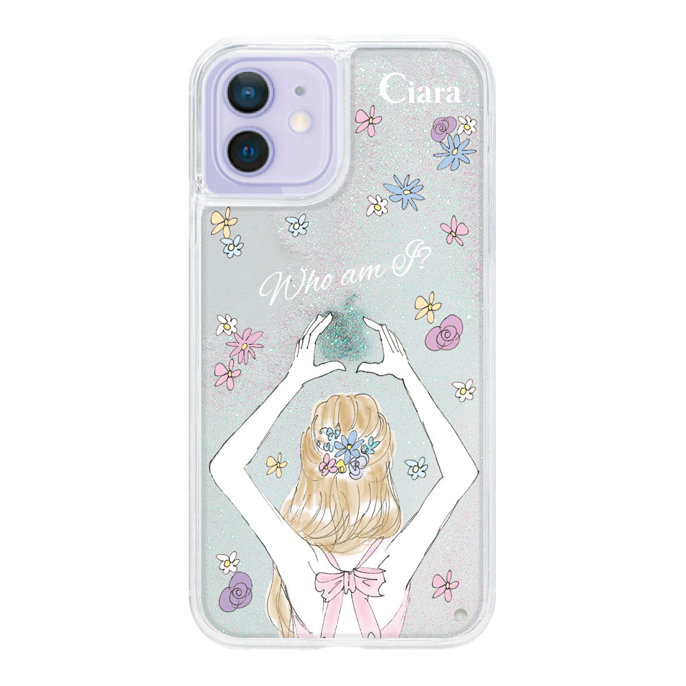 iPhone12/12Proケース グリッター オイルクリアケース バックショット ピンク