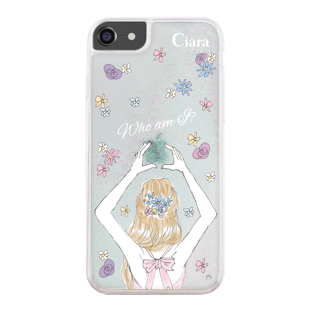 iPhone6/7/8ケース グリッター オイルクリアケース バックショット ピンク