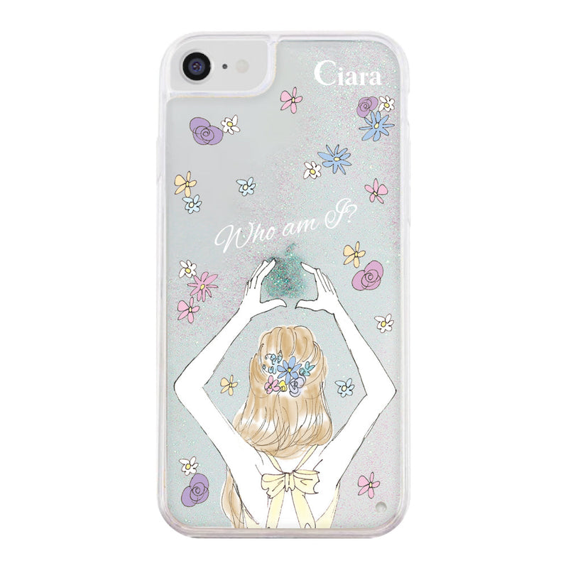 iPhoneケース グリッター オイルクリアケース バックショット