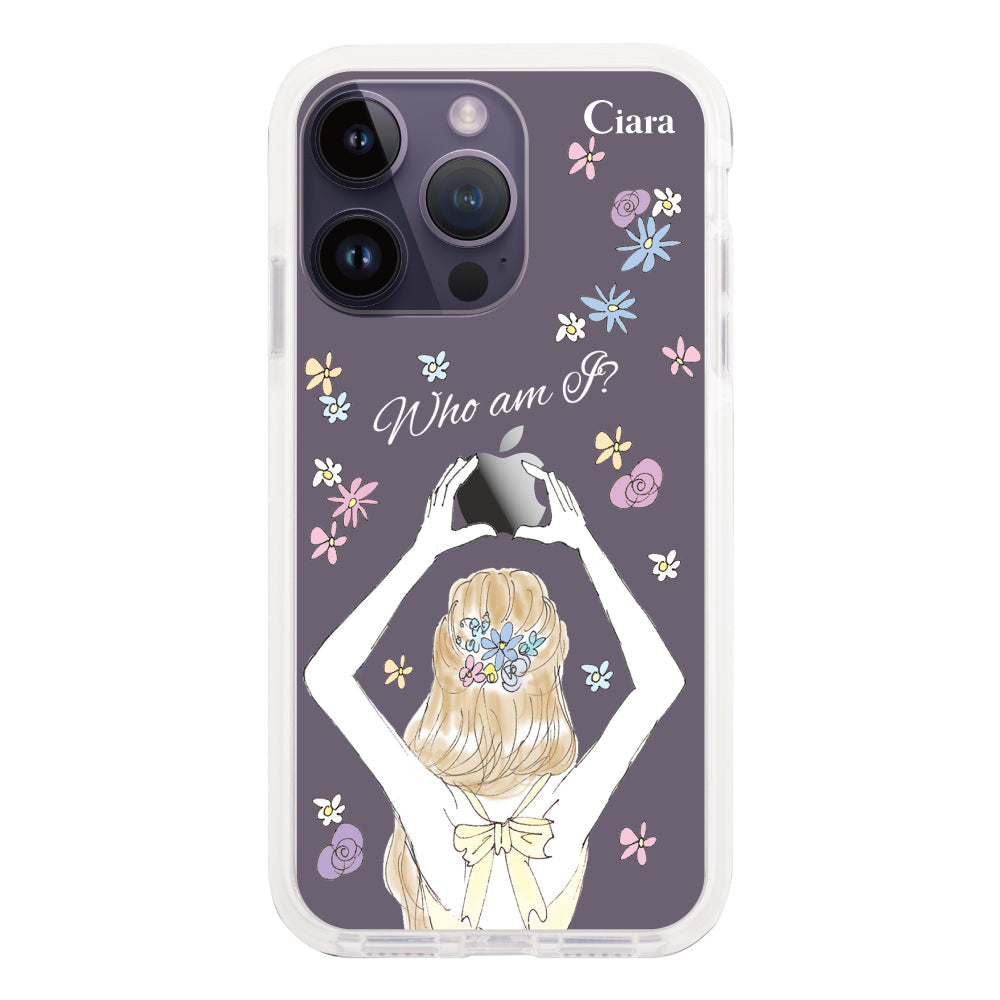 iPhone14ProMaxケース クッションバンパー 耐衝撃クリアケース バックショット イエロー