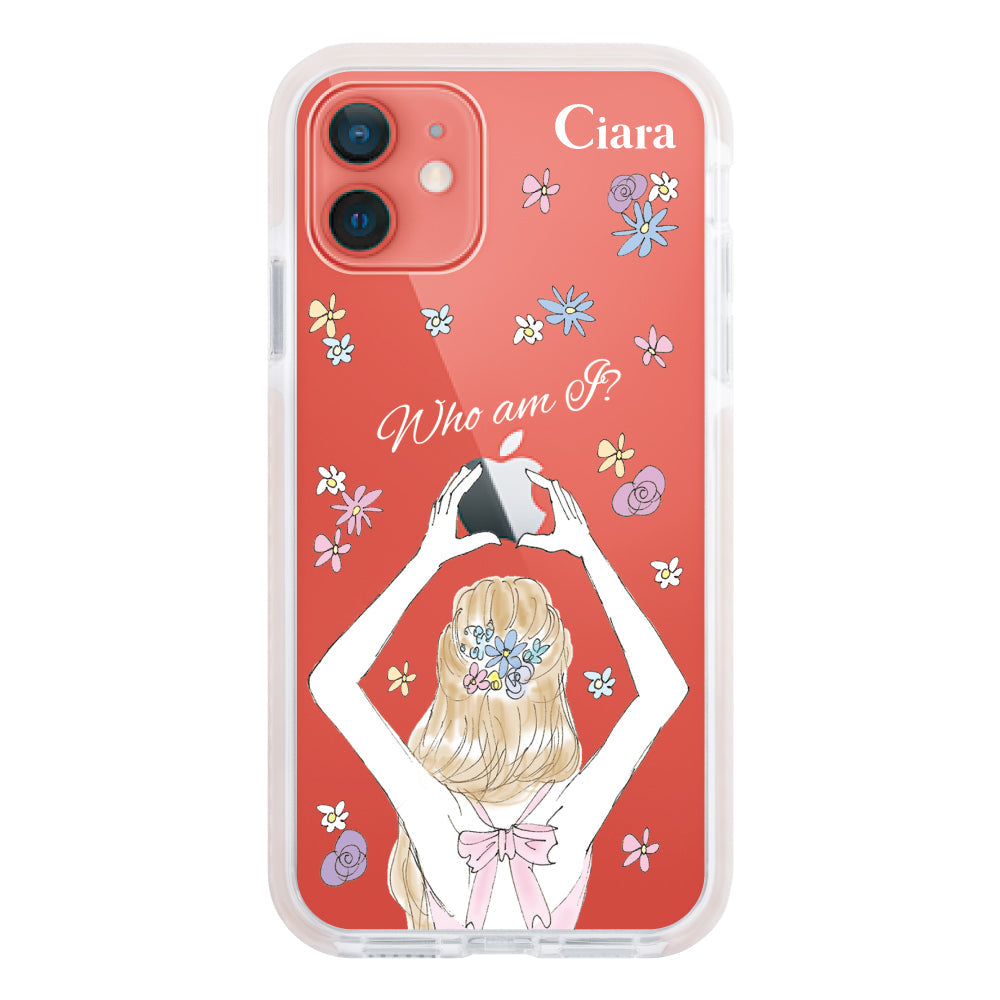 iPhone11ケース クッションバンパー 耐衝撃クリアケース バックショット ピンク