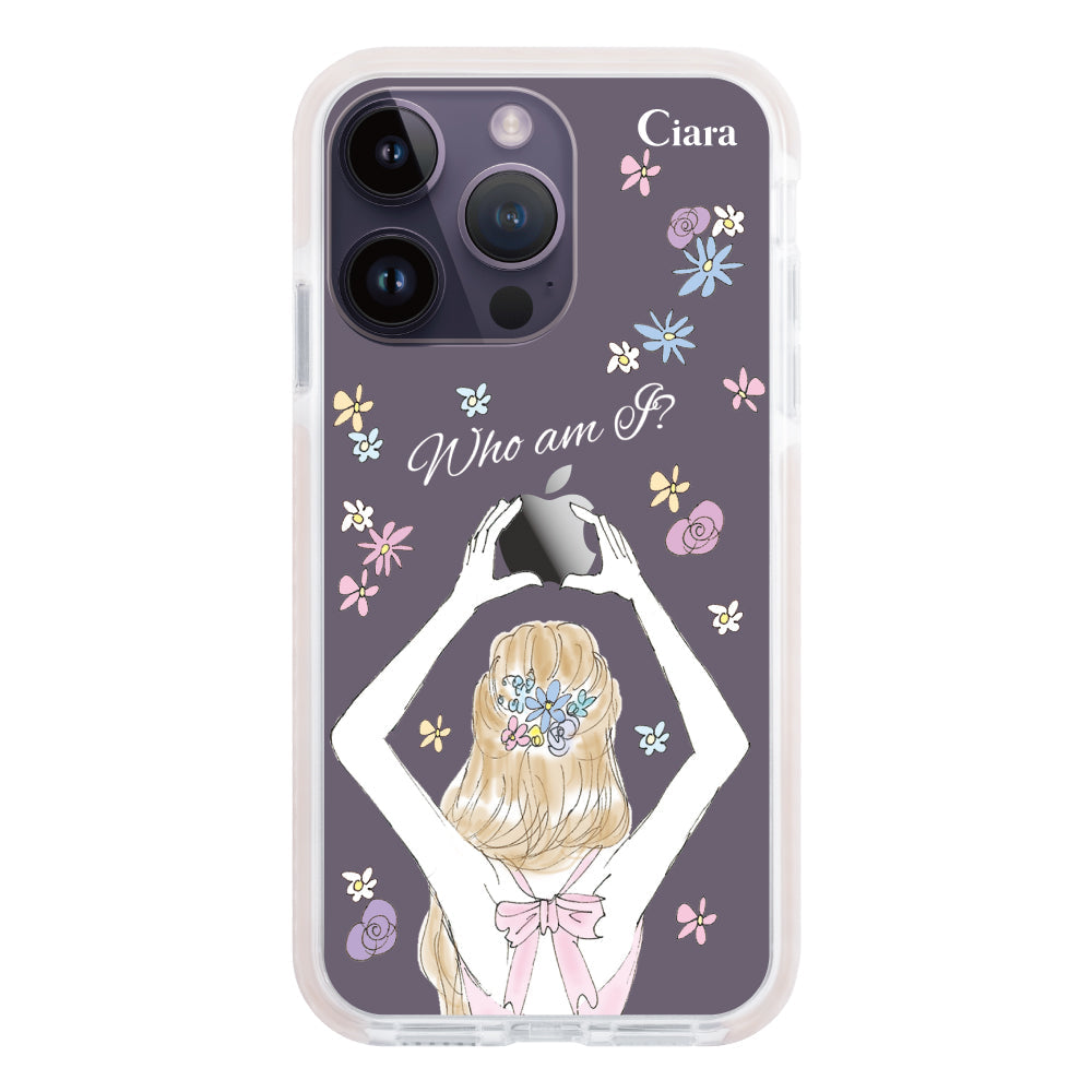 iPhone14ProMaxケース クッションバンパー 耐衝撃クリアケース バックショット ピンク