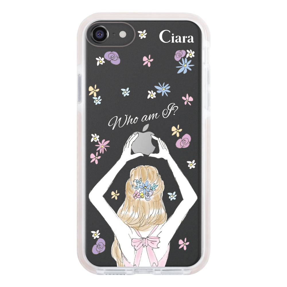 iPhone7/8ケース クッションバンパー 耐衝撃クリアケース バックショット ピンク
