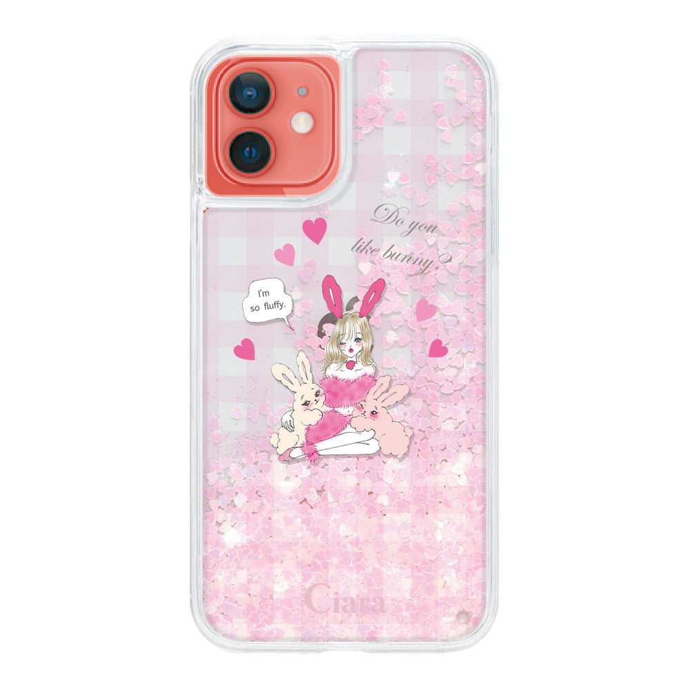 iPhoneケース グリッター オイルクリアケース バニーガール