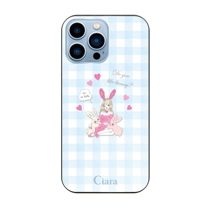 iPhoneケース ガラス 強化ガラスケース バニーアンドガール