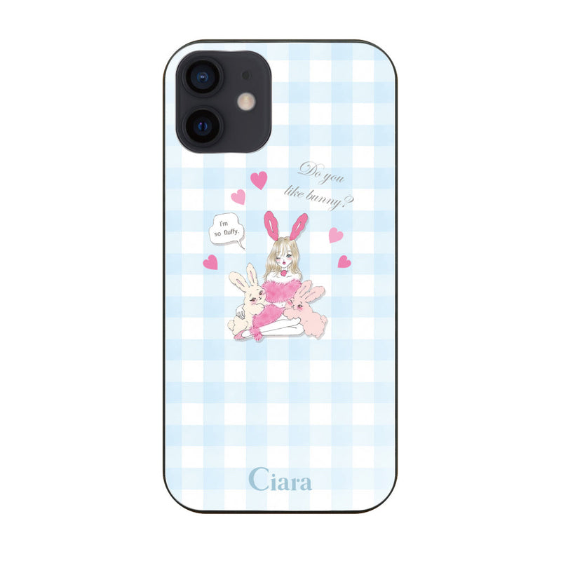 iPhoneケース ガラス 強化ガラスケース バニーアンドガール
