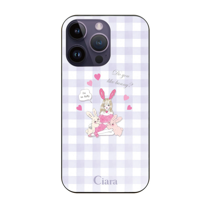 iPhoneケース ガラス 強化ガラスケース バニーアンドガール